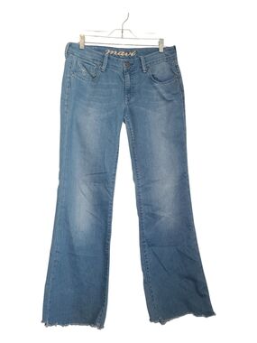 Vintage Mavi Cora Women's Medium Blue Flare Jeans Raw Hem